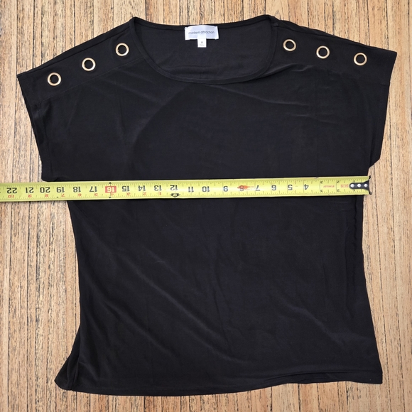 Modern Attraction Womens Black Sleeveless Medium Blouse With Gold‎ Design - Picture 6 of 9